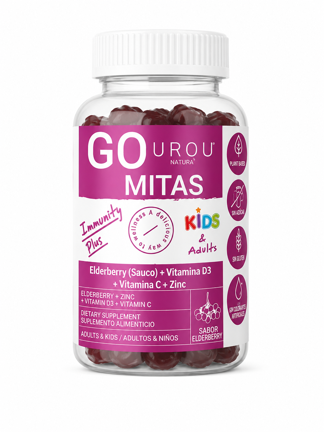 Gomitas Inmunity Plus Eldelberry + Vitamina D3 + Vitamina C + Zinc 60 unidades