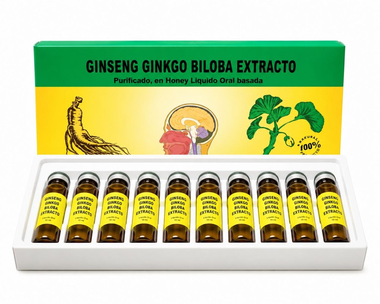 Ginseng + Ginkgo biloba 10ml  Ampollas bebibles only