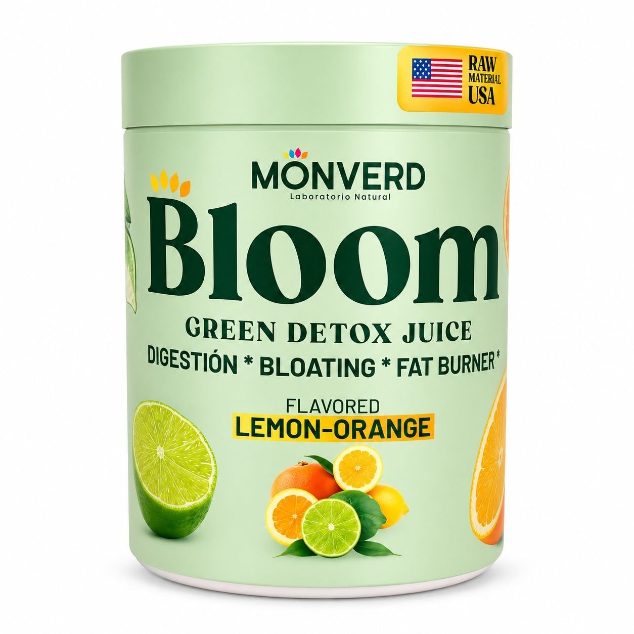 Bloom polvo Monverd Psyllium Vitamina C Vitamina D