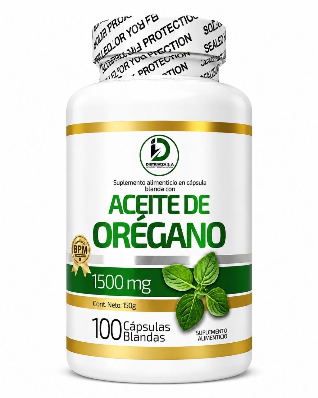 Aceite de Orégano + Carvacrol de 100 Cápsulas Distriviza
