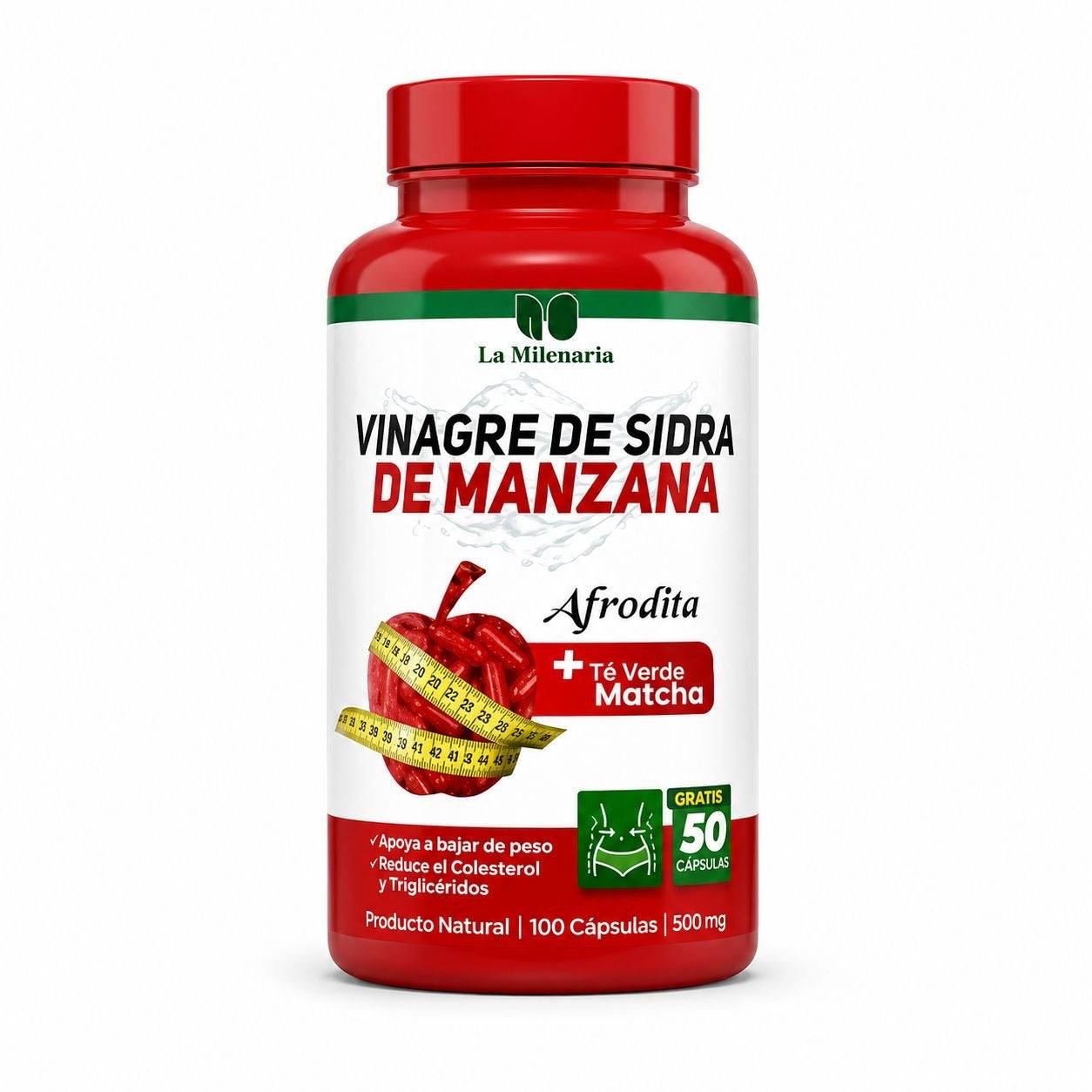 Vinagre de Manzana x100 Cápsulas La Milenaria