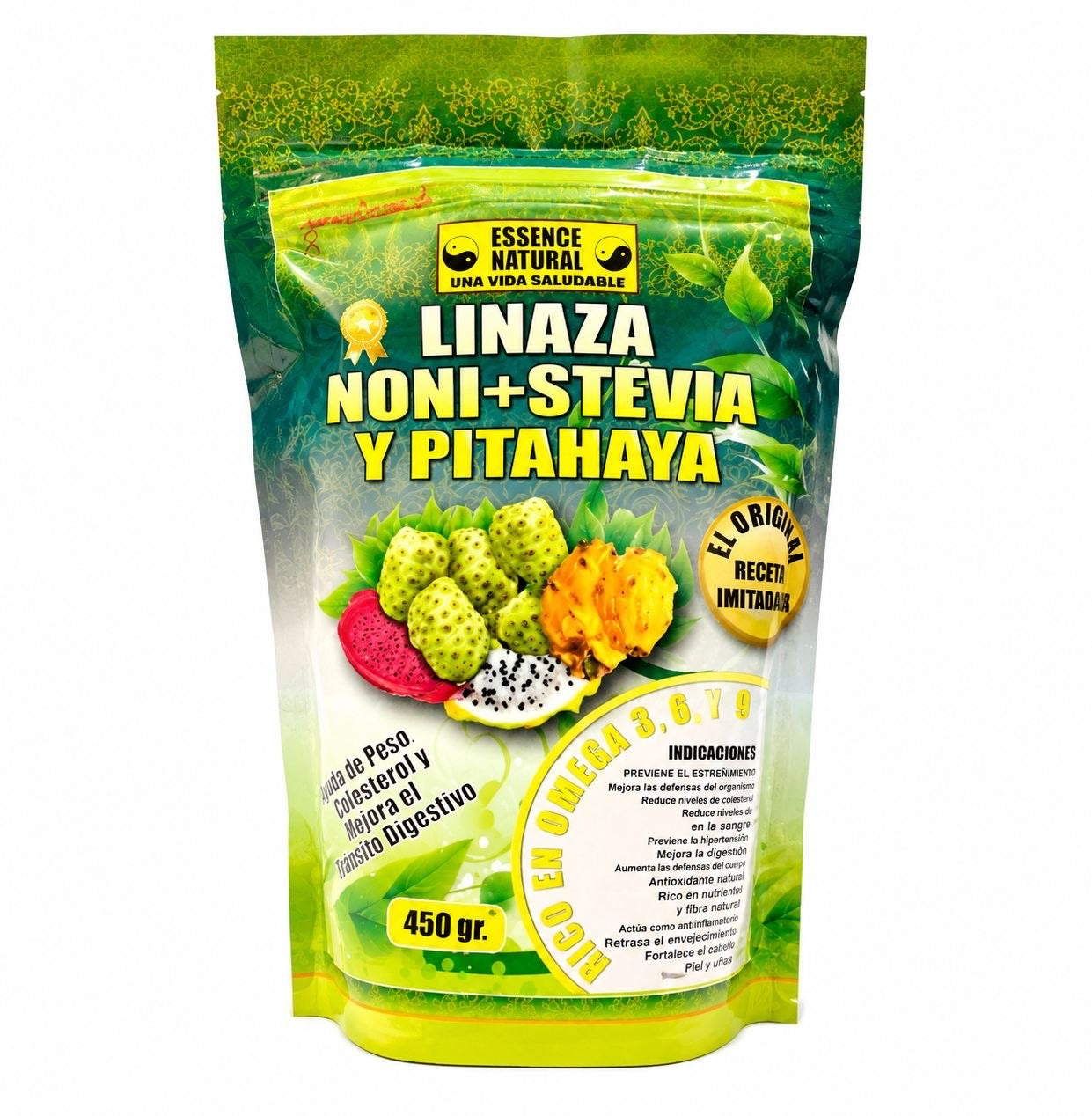 Linaza + Noni + Stevia y Pitahaya 450gr Essence Natural