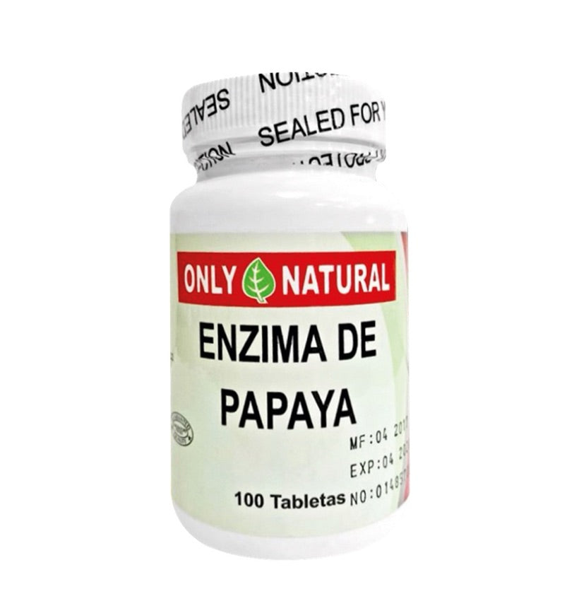 Enzima de Papaya 100 Tabletas Only Natural