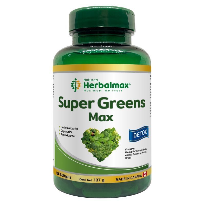 Super Greens Max x100 Cápsulas Herbalmax