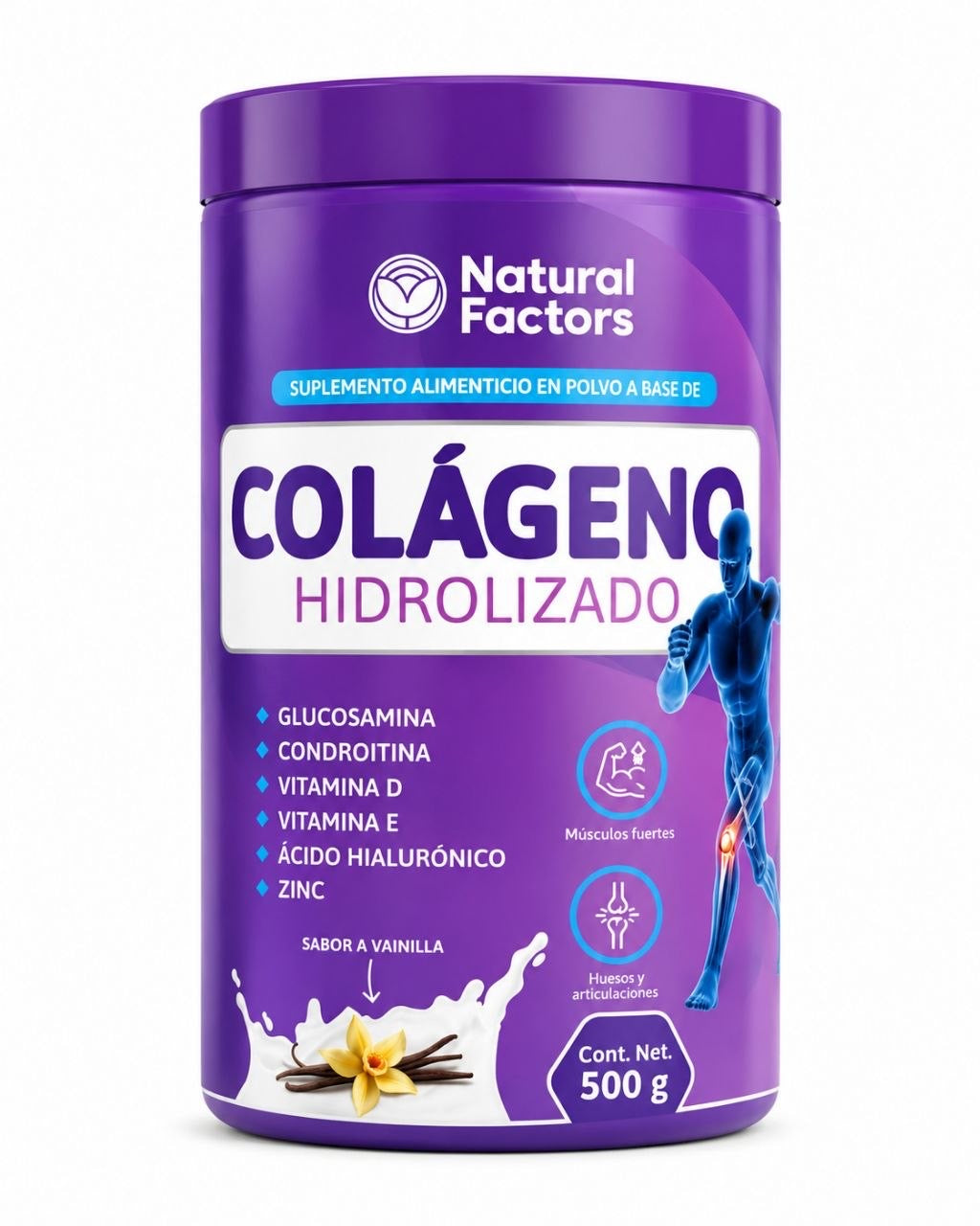 Colageno Hidrolizado sabor vainilla 500gr Natural Factors