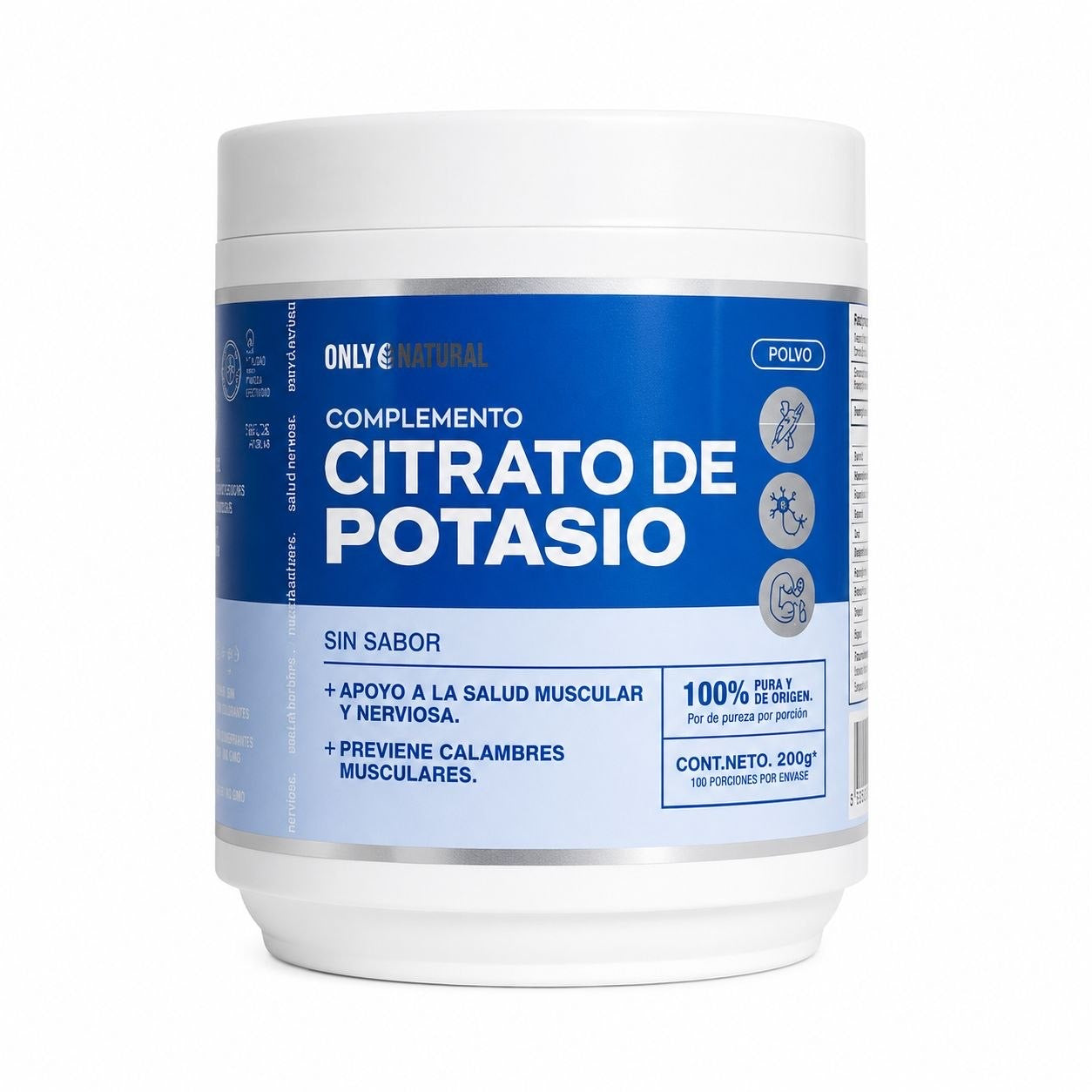 Citrato de potasio 400gr Polvo Only Natural
