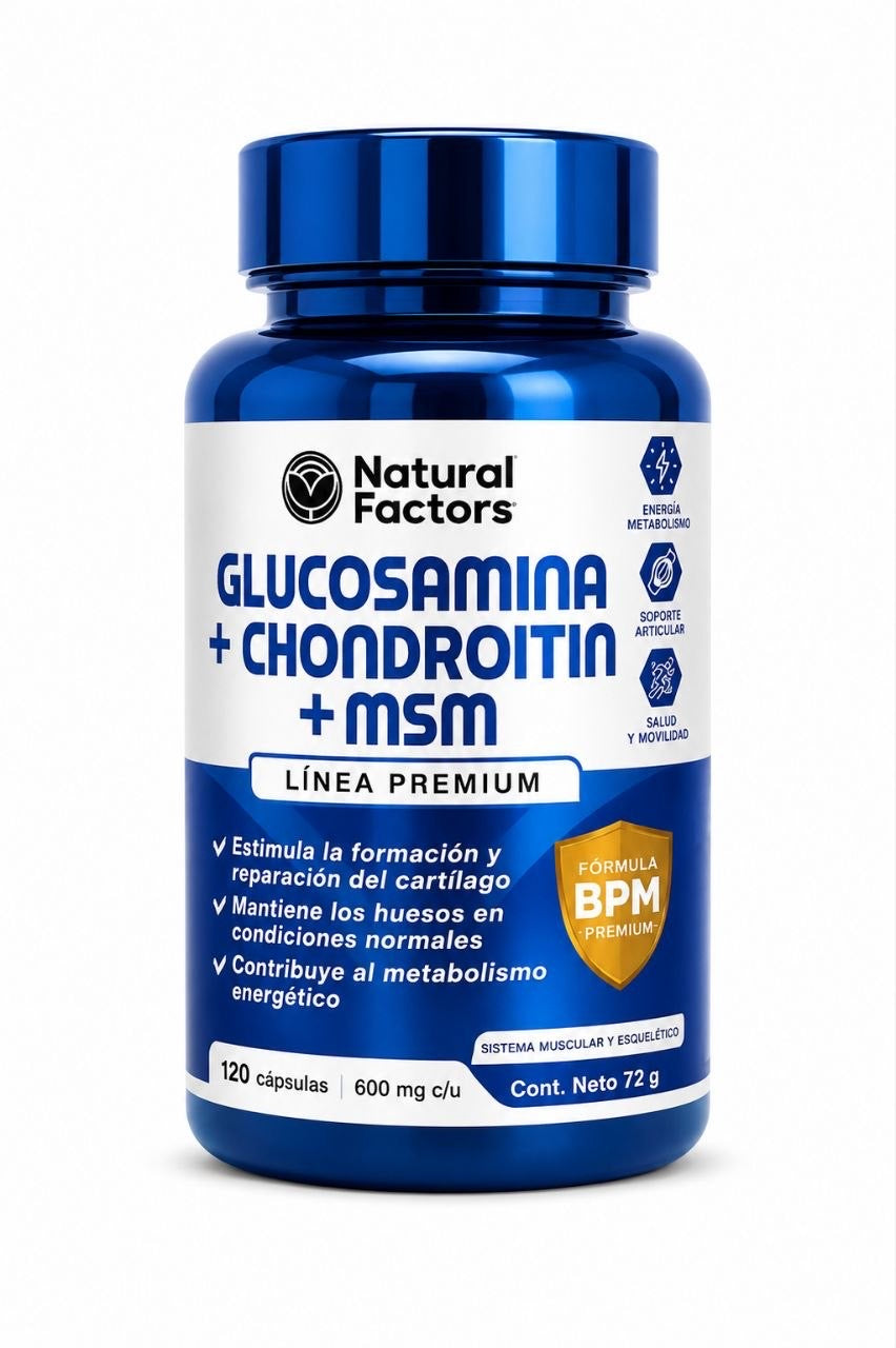 Glucosamina + Chondroitin + MSM x120 Cápsulas Natural Factors