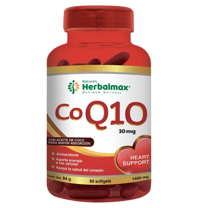 Coenzima Q10 CoQ10 de 60 Cápsulas Herbalmax