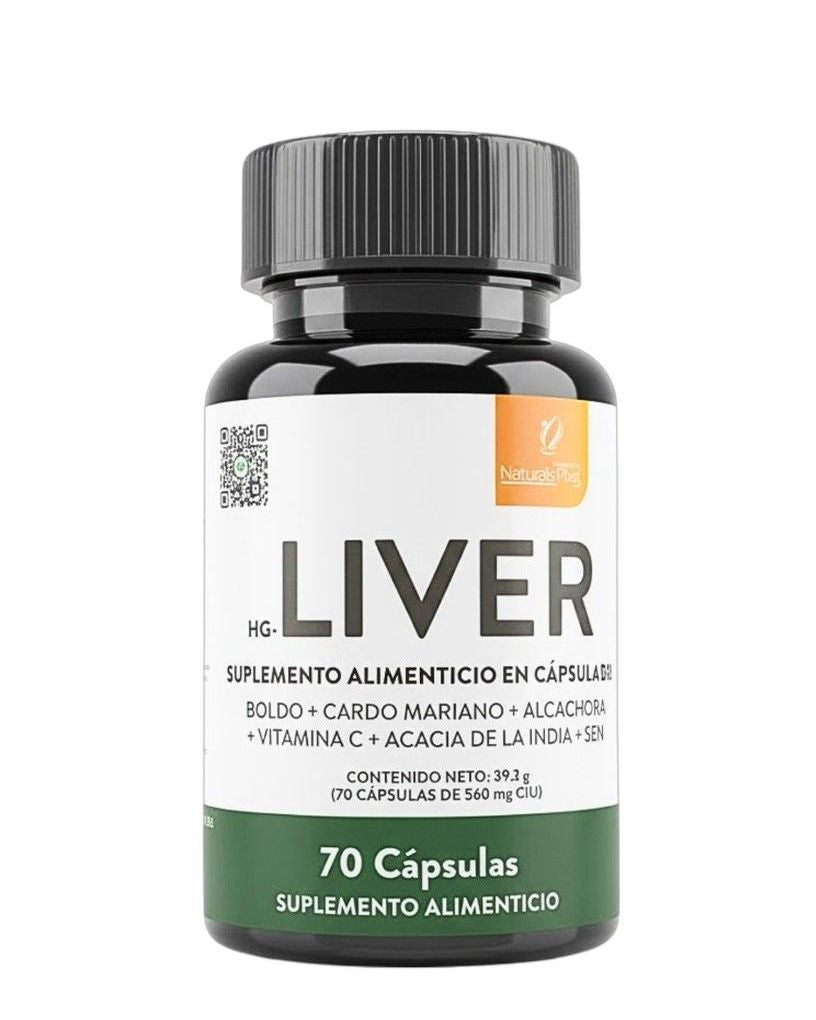 Liver de 70 Cápsulas Boldo, Cardio Mariano, Alcachofa, Acacia de la India, Sen, Vitamina C Natures Plants
