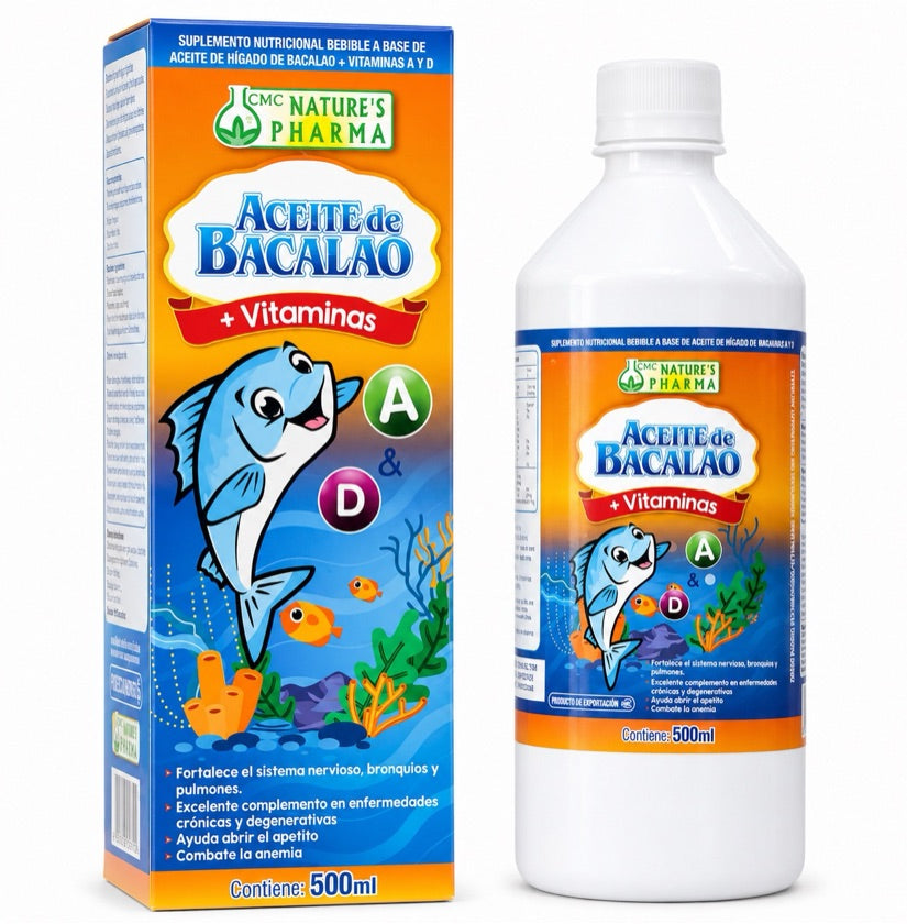 Aceite de Bacalao 500ml Jarabe Natures Pharma